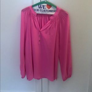 Neon pink Lilly Pulitzer silk top